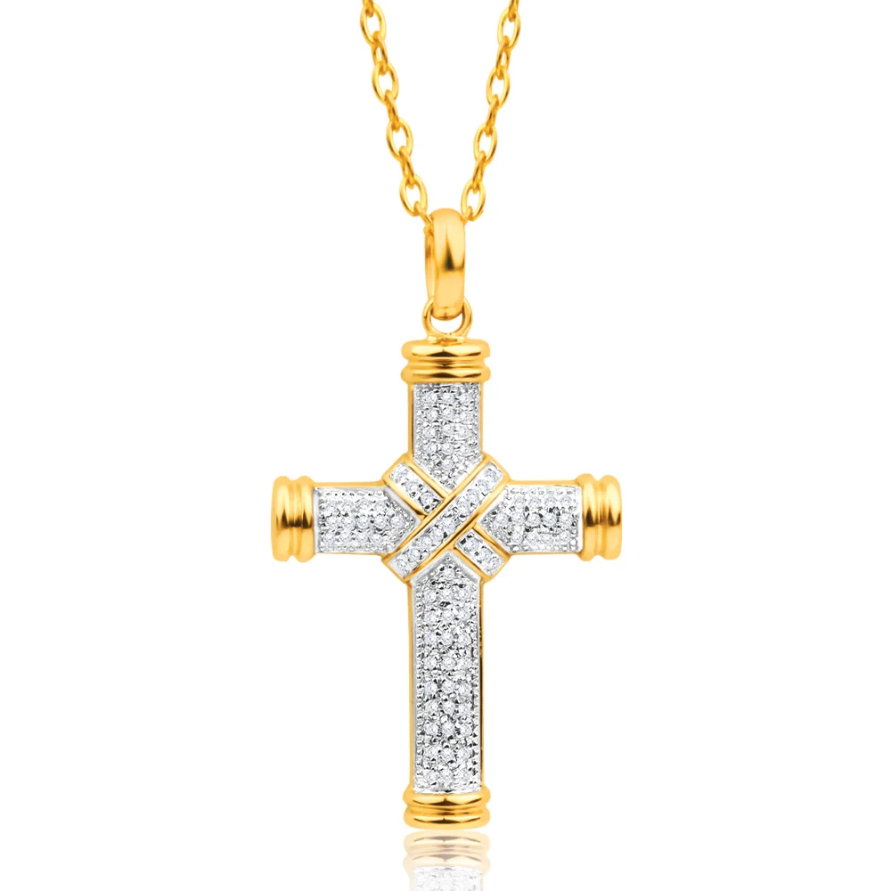 9ct Yellow Gold Exquisite Diamond Pendant – Shiels Jewellers