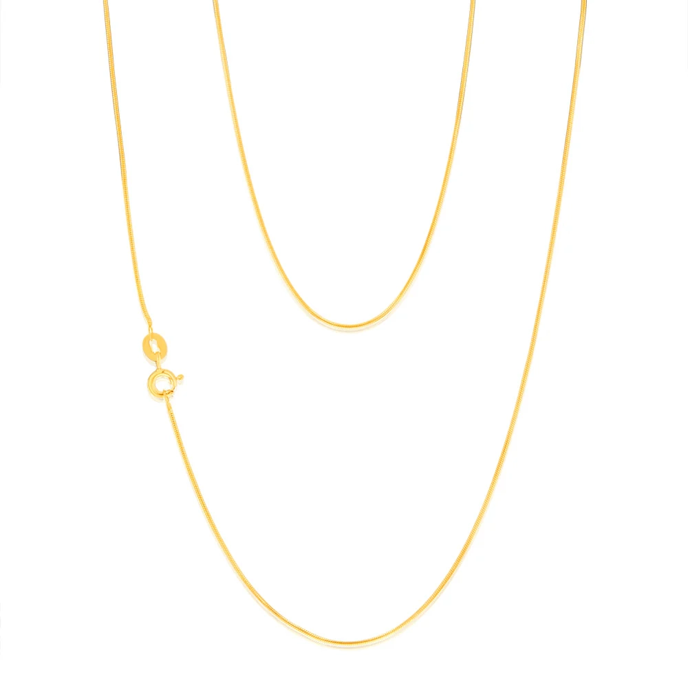 9ct Yellow Gold Fancy 25 Gauge 45cm Snake Chain – Shiels Jewellers