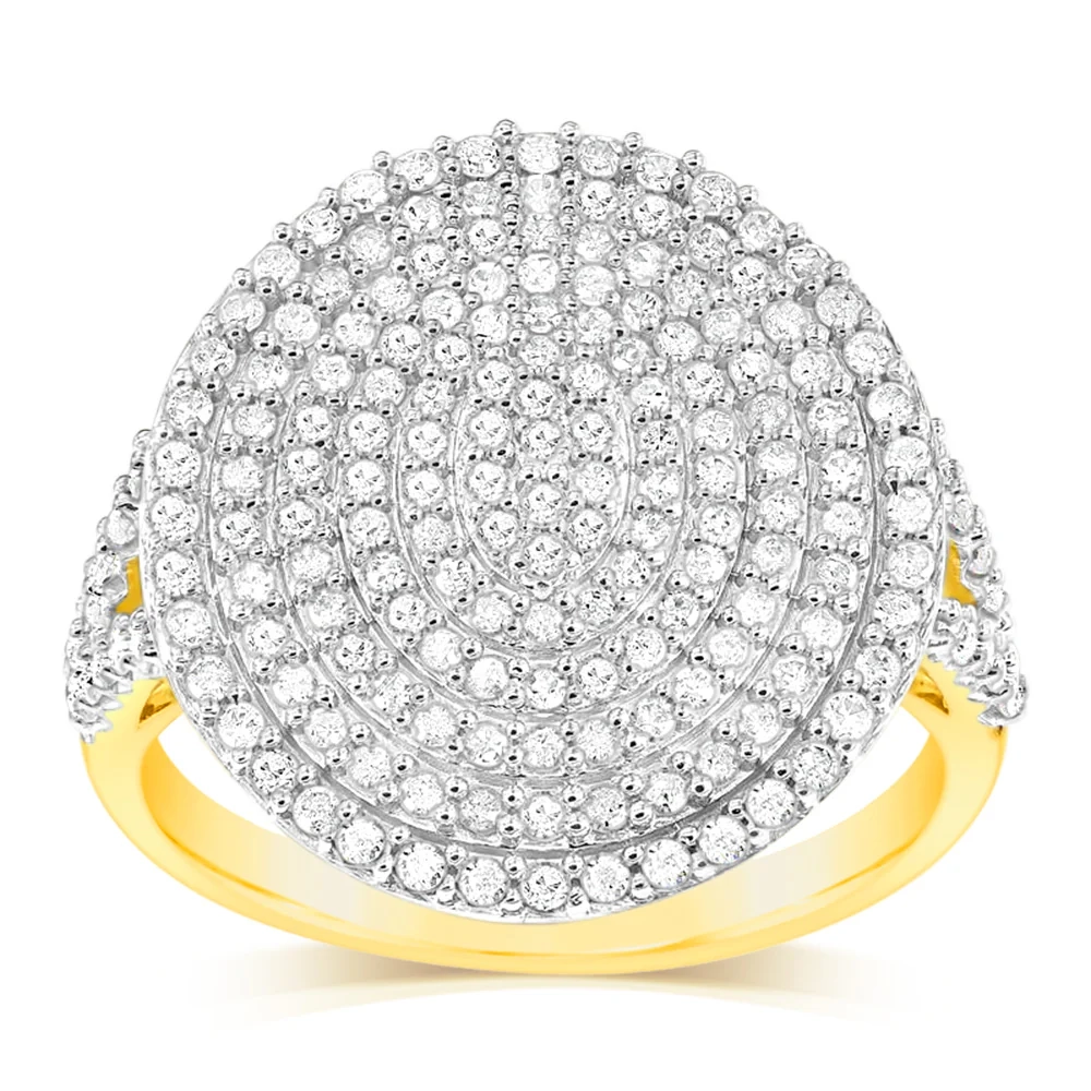 9ct Yellow Gold Fancy Ring in 1.25 Carat Natural Diamonds – Shiels Jewellers