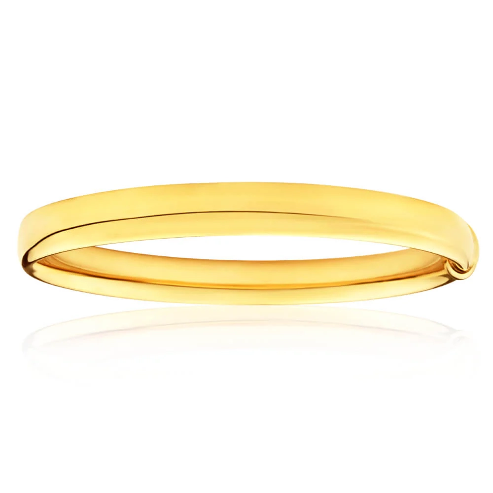 9ct Yellow Gold Silver Filled 8mm x 65mm Bangle – Shiels Jewellers