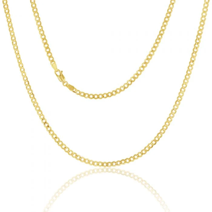 9ct Yellow Gold Silverfilled Curb 80 Gauge 55cm Chain – Shiels Jewellers