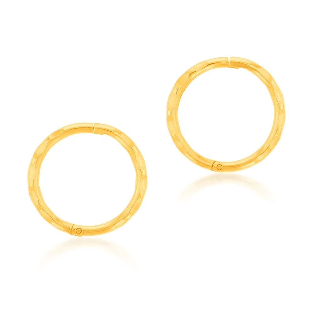 9ct Yellow Gold Sleeper 8mm Facet Earrings – Shiels Jewellers