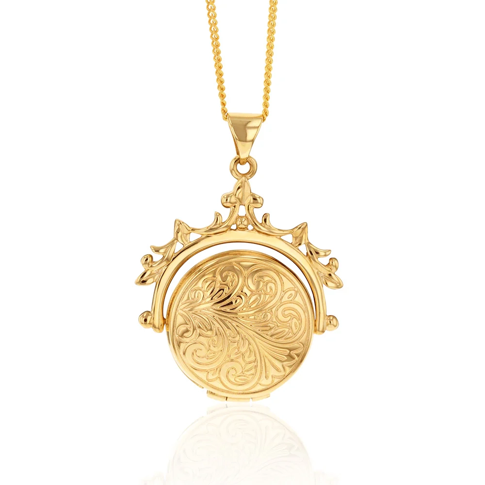 9ct Yellow Gold Spinner Locket Pendant – Shiels Jewellers