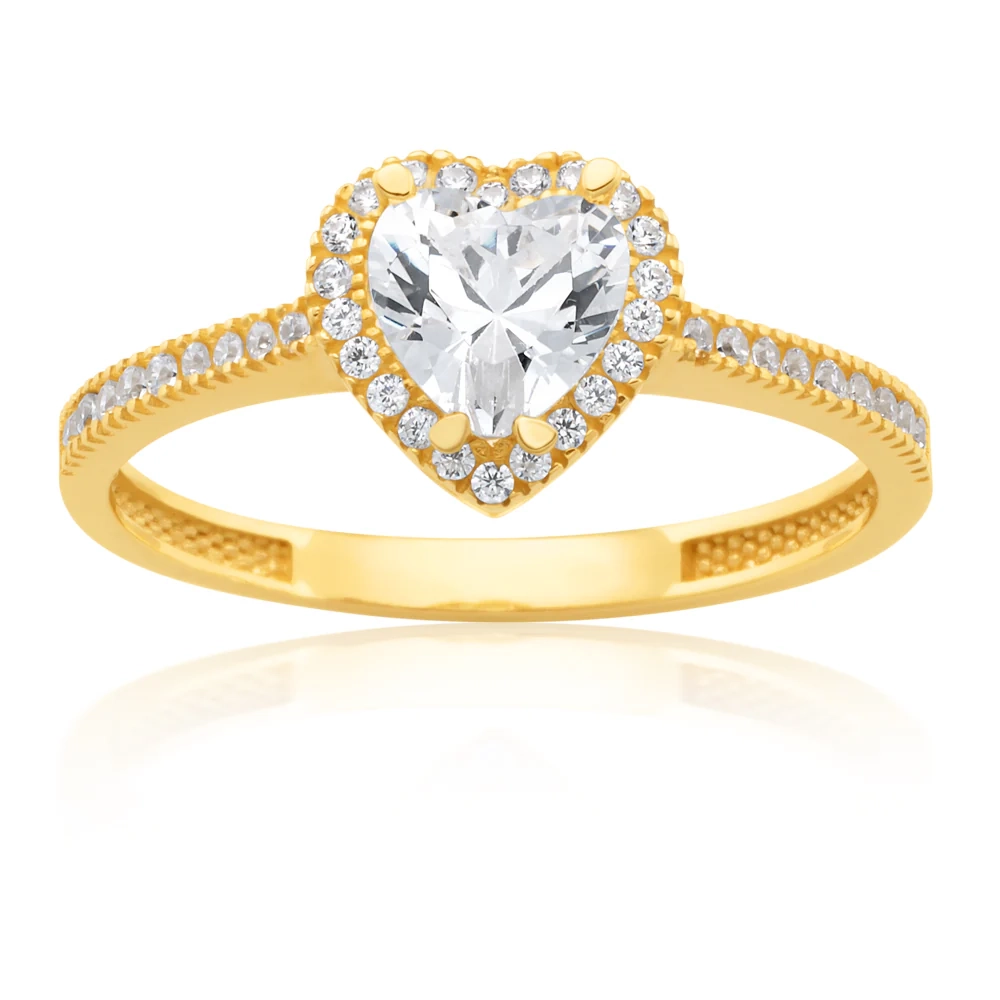 9ct Yellow Gold Zirconia Heart Ring – Shiels Jewellers