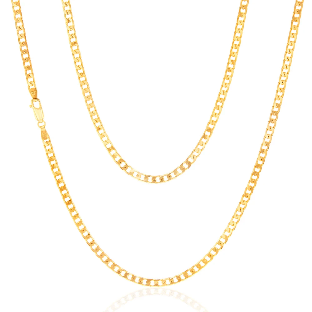 9ct Yellow Solid Gold 120 Gauge Curb 60cm Chain – Shiels Jewellers