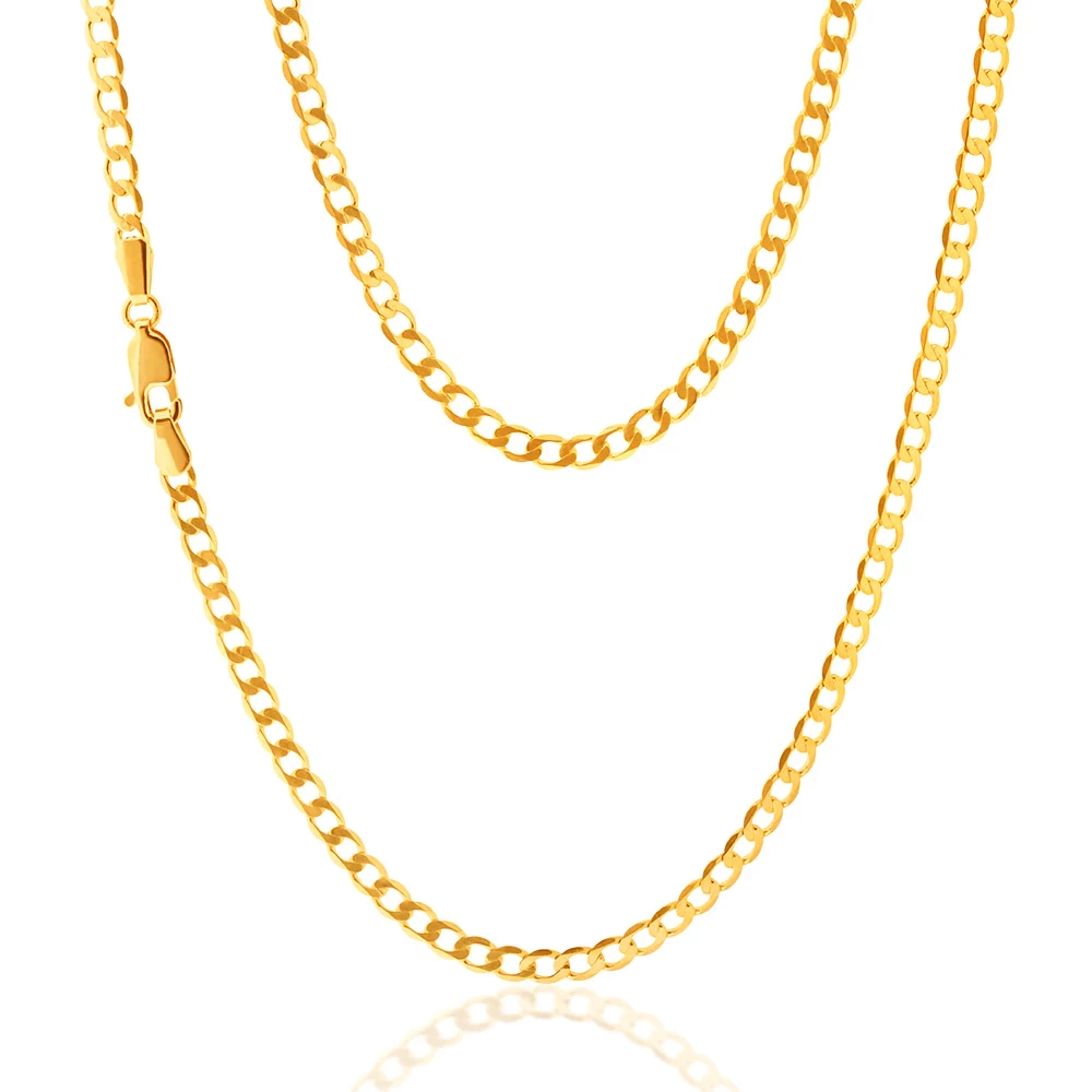 9ct Yellow Solid Gold 50cm Curb Chain – Shiels Jewellers