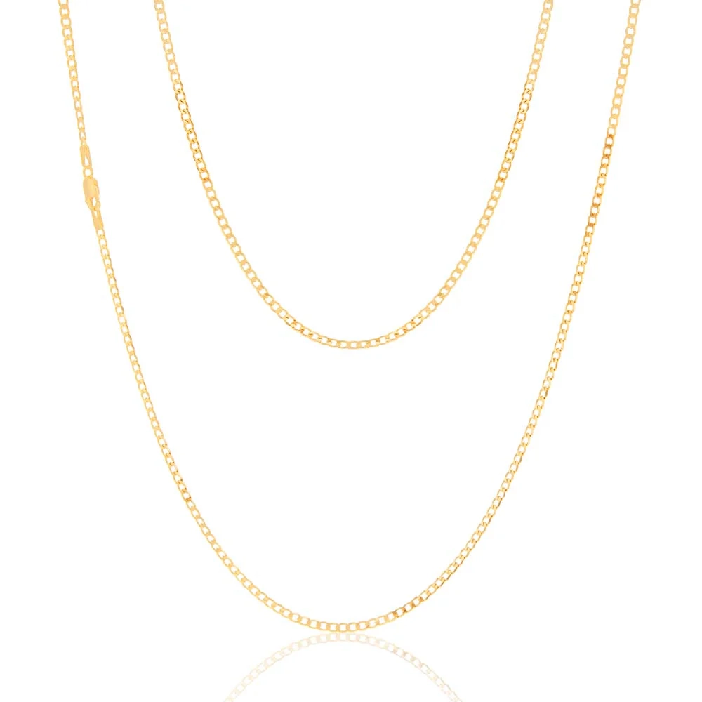 9ct Yellow Solid Gold 60 Gauge Curb 60cm Chain – Shiels Jewellers