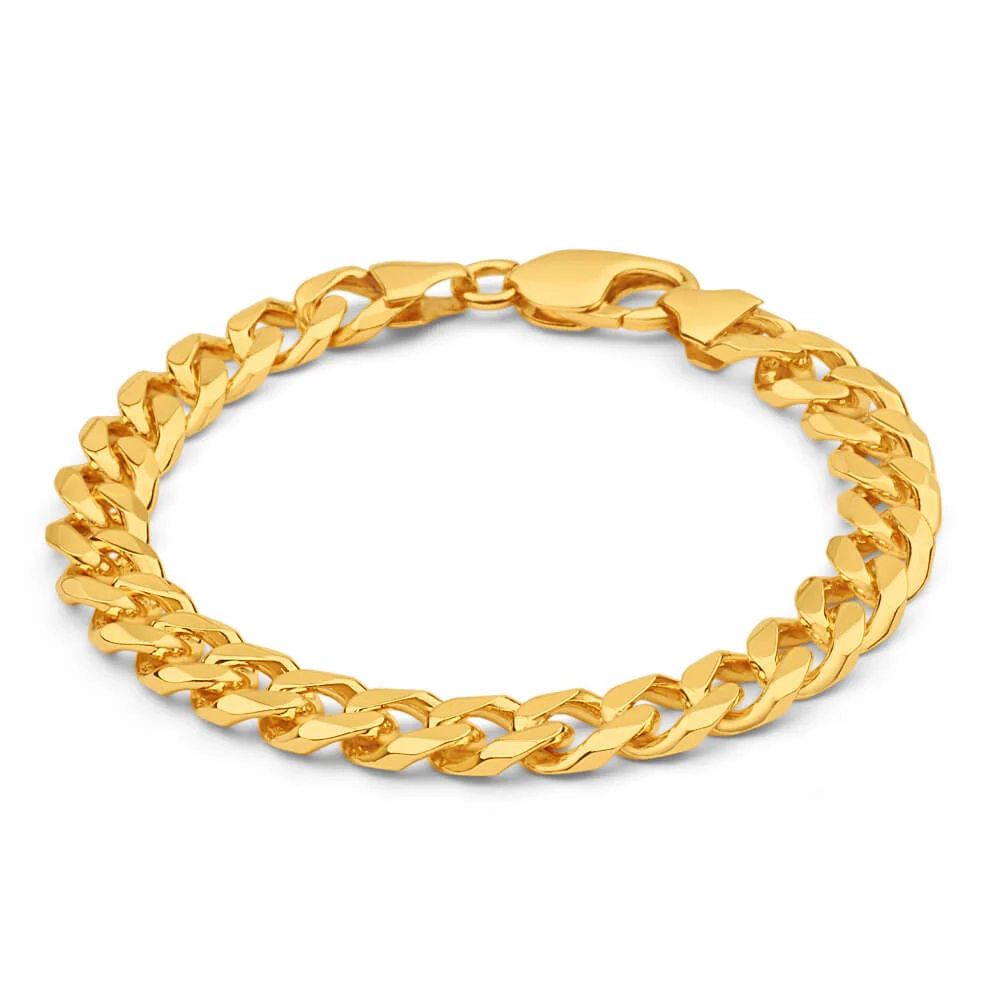 9ct Yellow Solid Gold Curb 21cm Bracelet – Shiels Jewellers