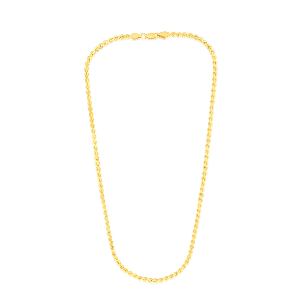 9ct Yellow Solid Gold Serpentine 45cm Chain – Shiels Jewellers