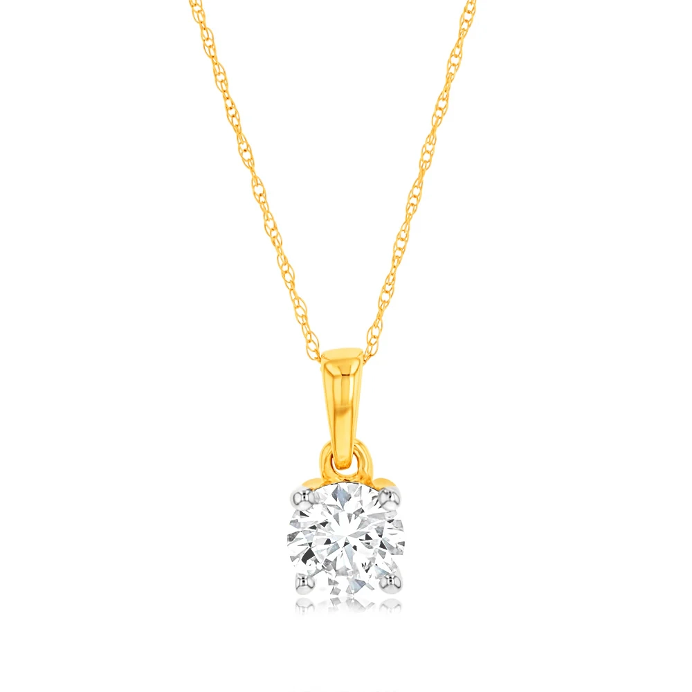 Luminesce Lab Grown 1 Carat Diamond Solitaire Pendant on 9ct Yellow Go – Shiels Jewellers