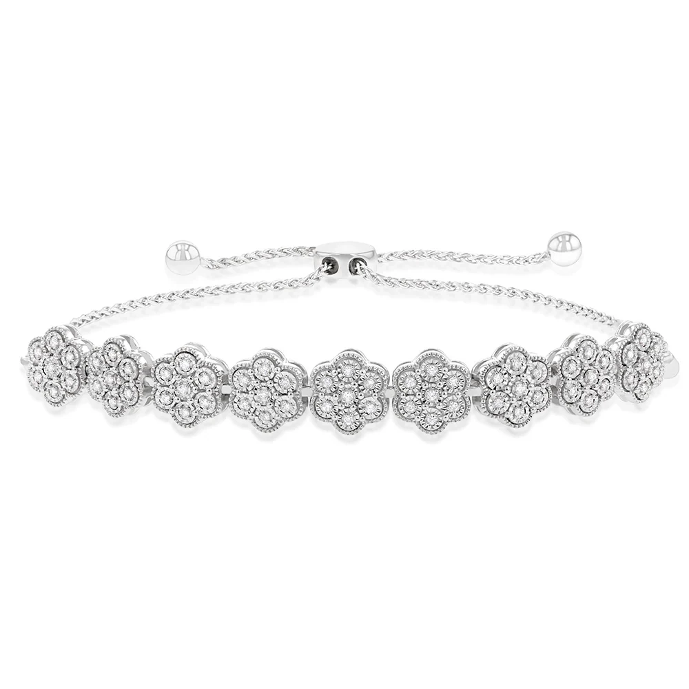 Luminesce Lab Grown 1/5 Carat Diamond in Sterling Silver Bolo Bracelet – Shiels Jewellers