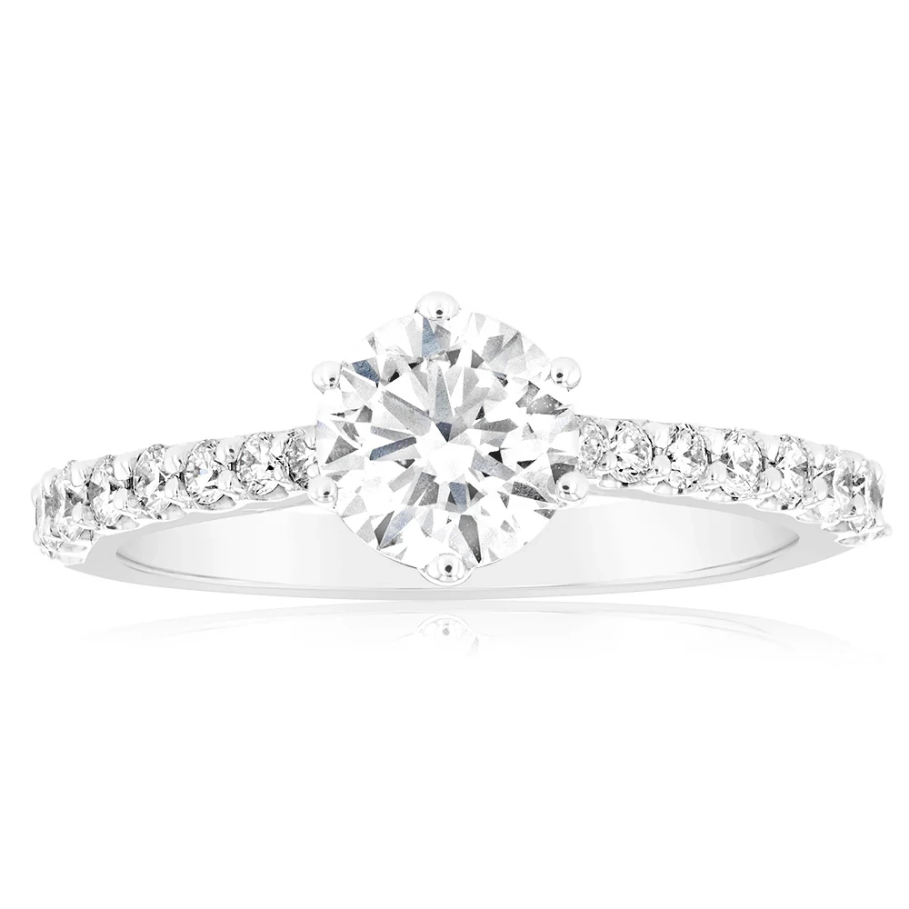 Luminesce Lab Grown 18ct White Gold 1 Carat Diamond Solitaire Fancy Ri – Shiels Jewellers