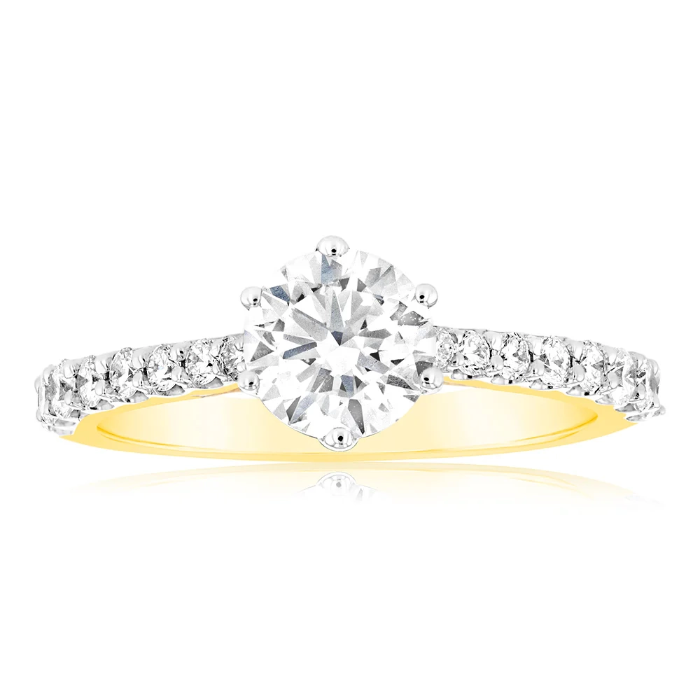 Luminesce Lab Grown 18ct Yellow Gold 1 Carat Diamond Solitaire Fancy R – Shiels Jewellers