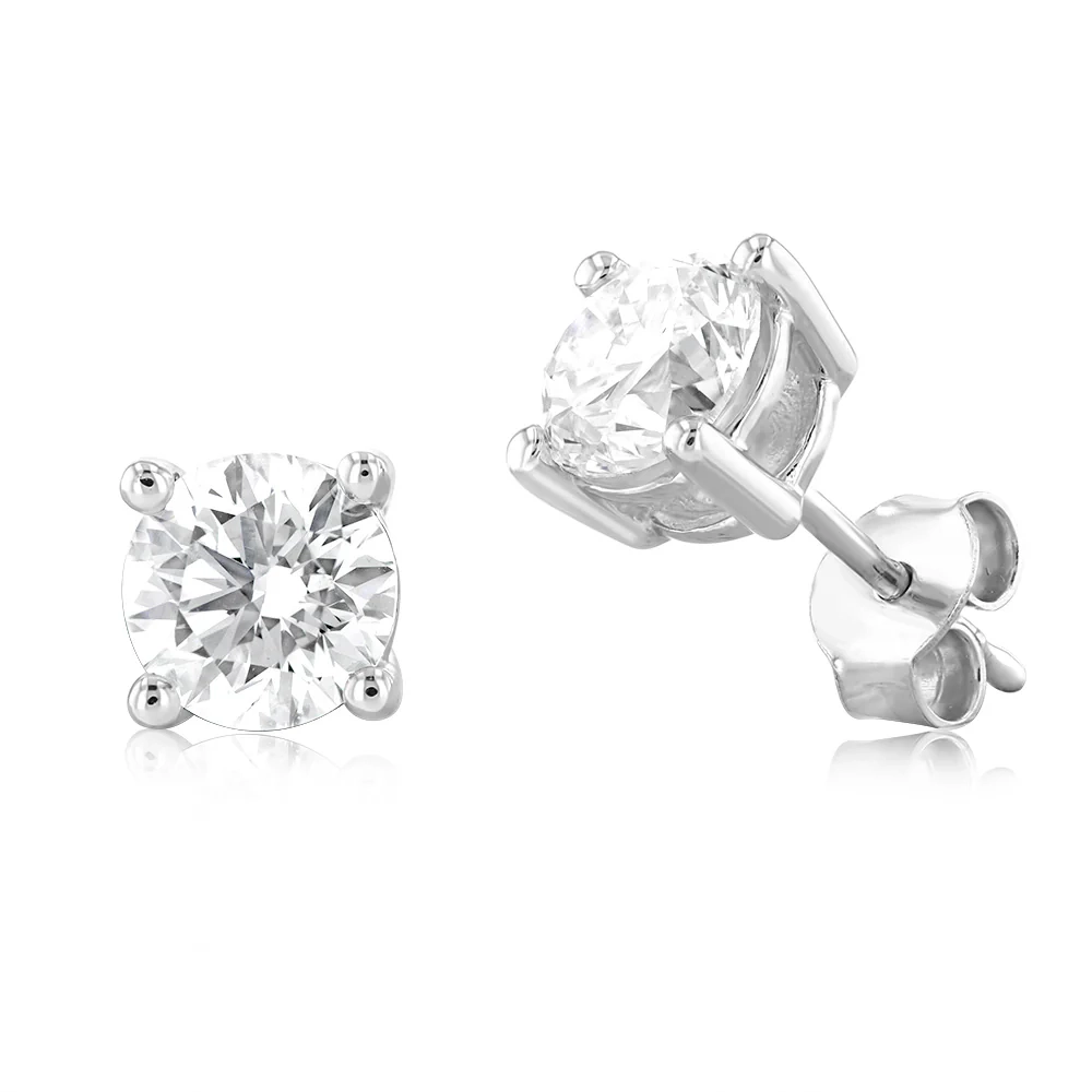 Luminesce Lab Grown 2 Carat Solitaire Diamond Stud Earrings in Sterlin – Shiels Jewellers