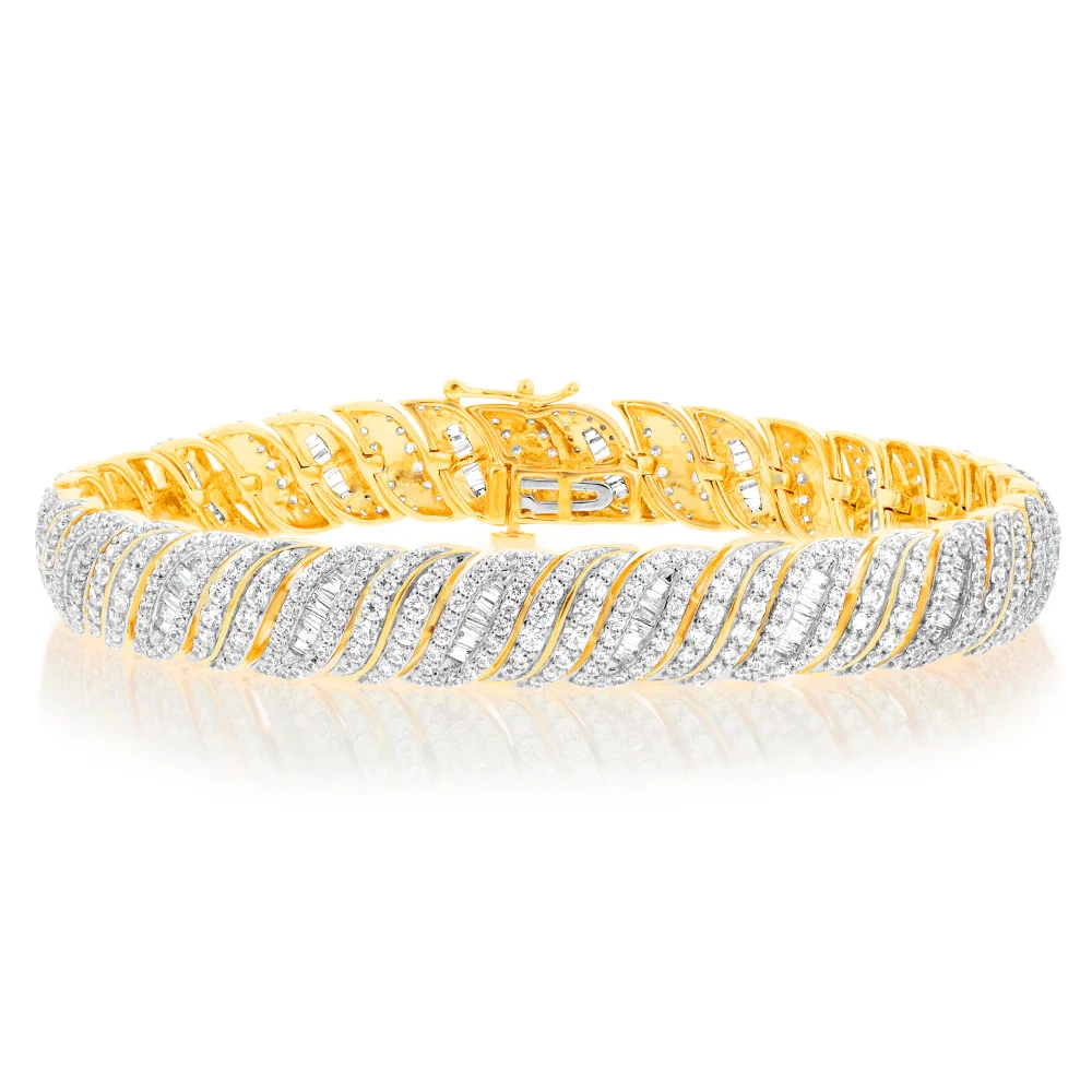 Luminesce Lab Grown 5 Carat Diamond Bracelet in 9ct Yellow Gold – Shiels Jewellers