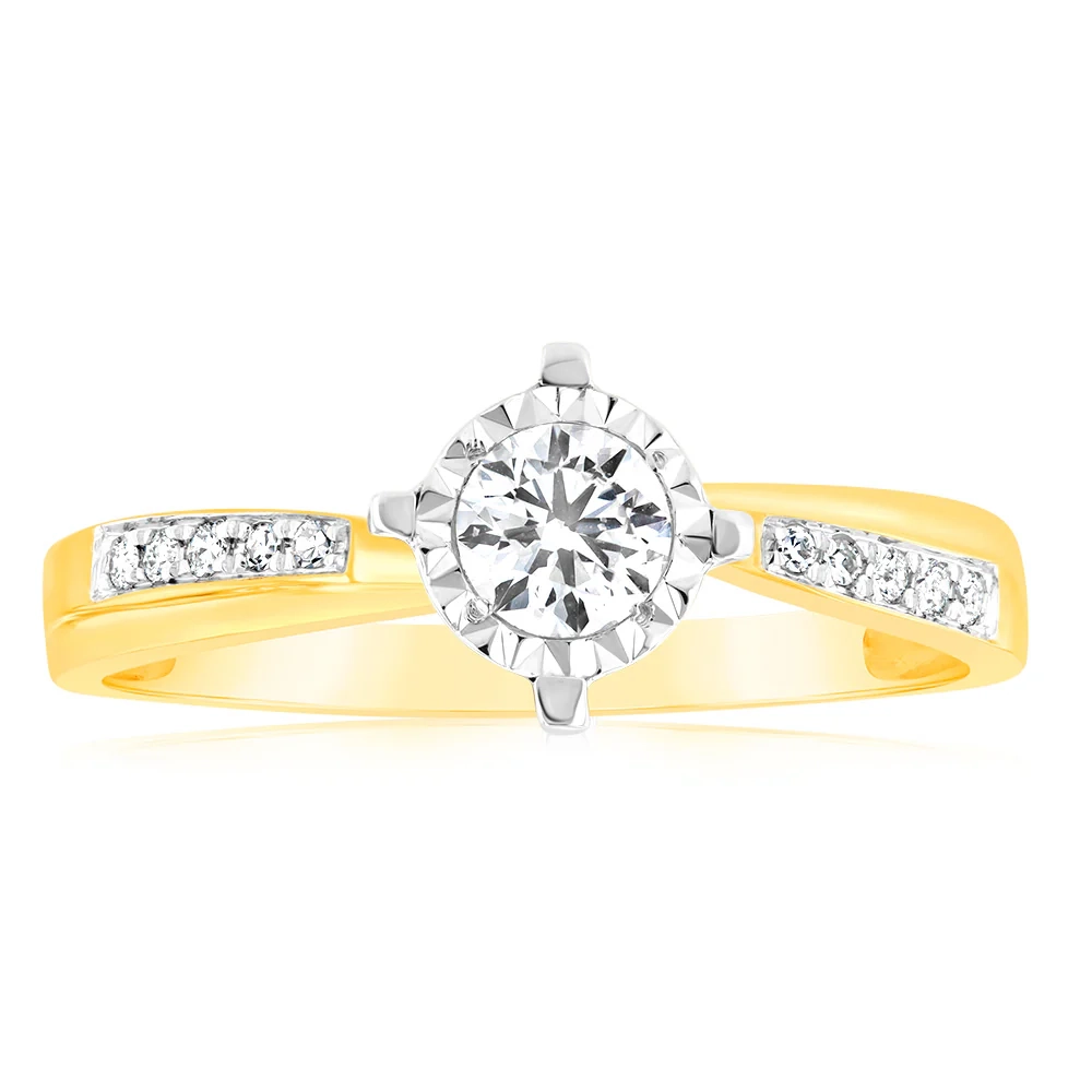 Luminesce Lab Grown 9ct Yellow Gold 1/2 Carat Diamond Ring – Shiels Jewellers