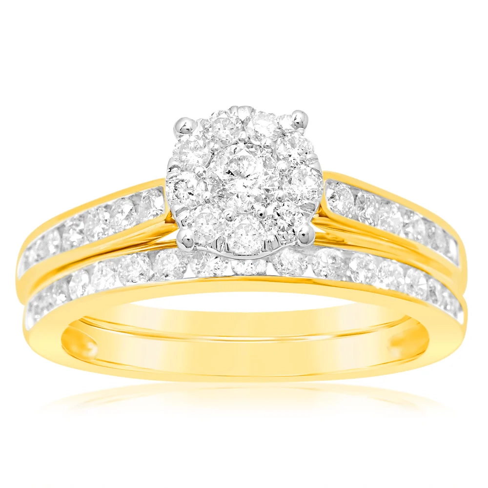 Luminesce Lab Grown 9ct Yellow Gold Bridal Set in 1 Carat Diamond – Shiels Jewellers