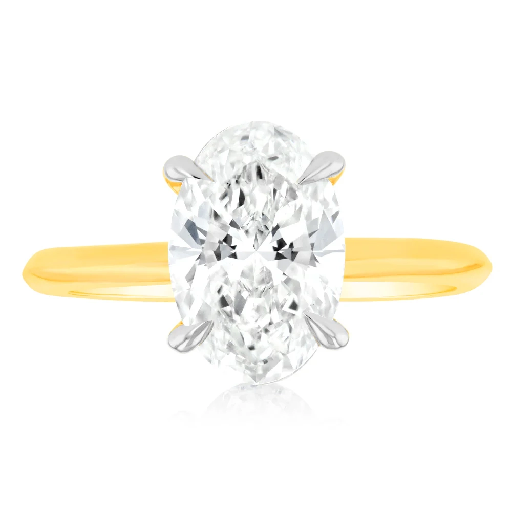 Luminesce Lab Grown Certified 2 Carat Oval Diamond Engagement Ring in  – Shiels Jewellers