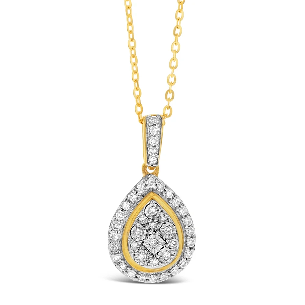 Luminesce Lab Grown Diamond 1/5 Carat Pear Pendant on 45cm Chain in 9c – Shiels Jewellers