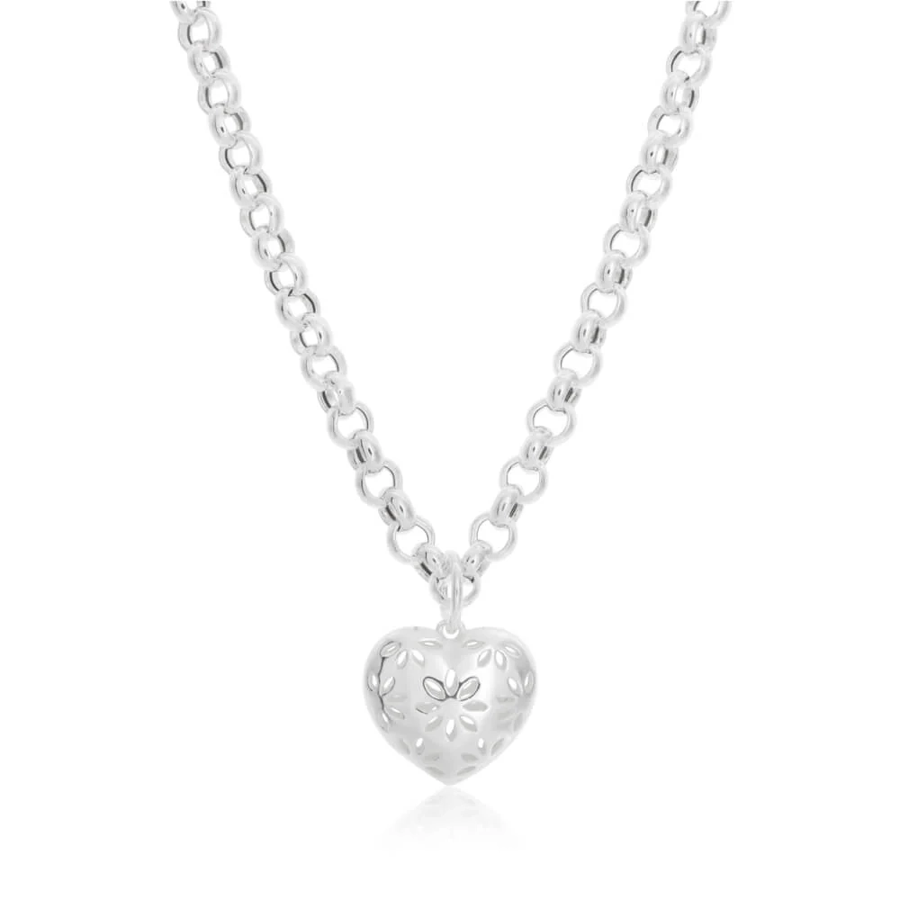 Sterling Silver Belcher Heart Charm Necklace 45cm – Shiels Jewellers