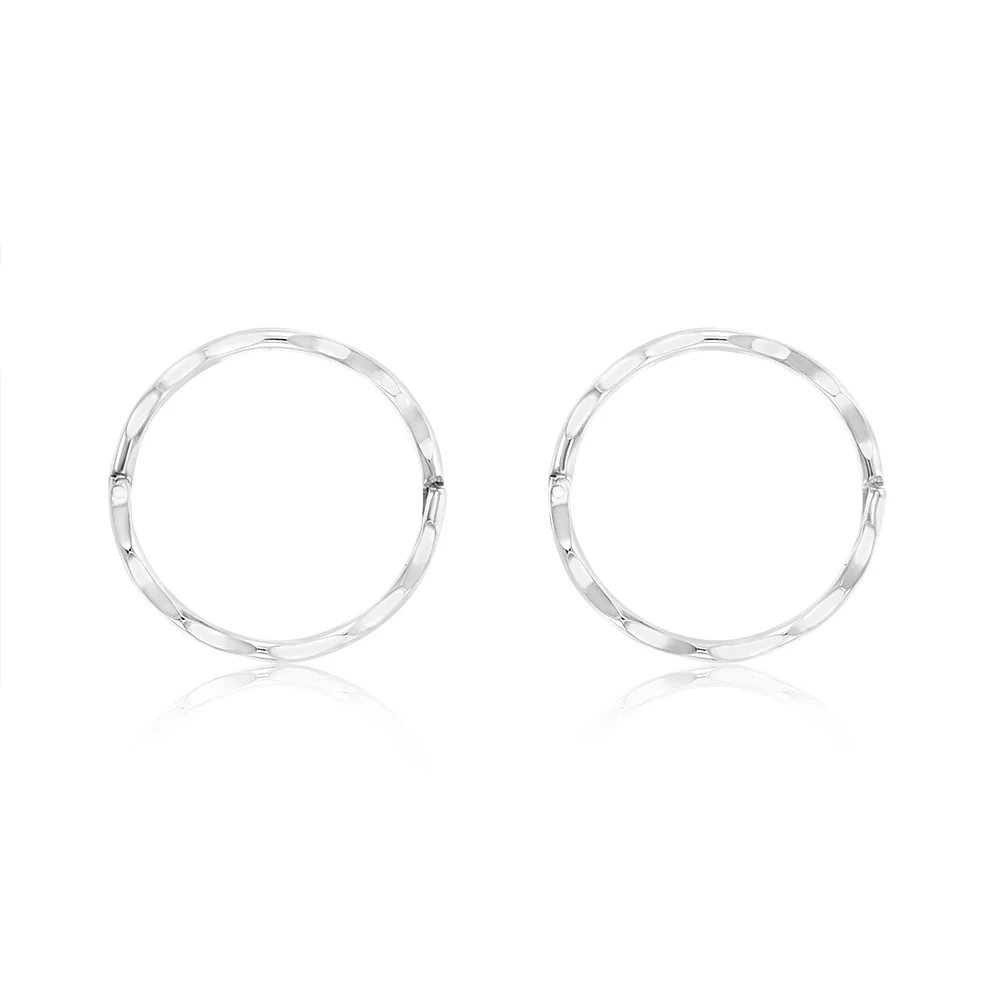 Sterling Silver Diamond Cut 12mm Sleeper Earring – Shiels Jewellers