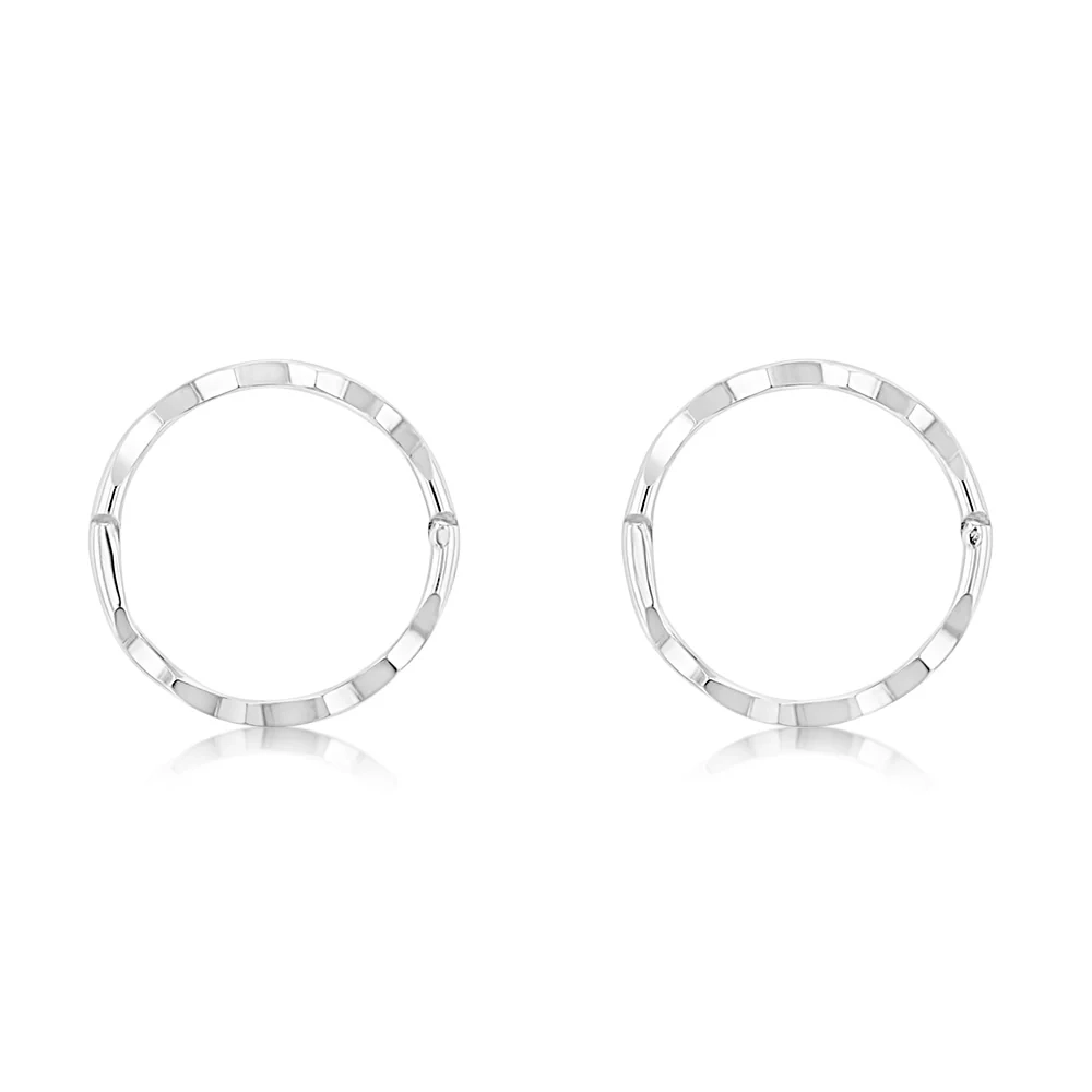 Sterling Silver Diamond Cut 12mm Sleeper Earrings – Shiels Jewellers