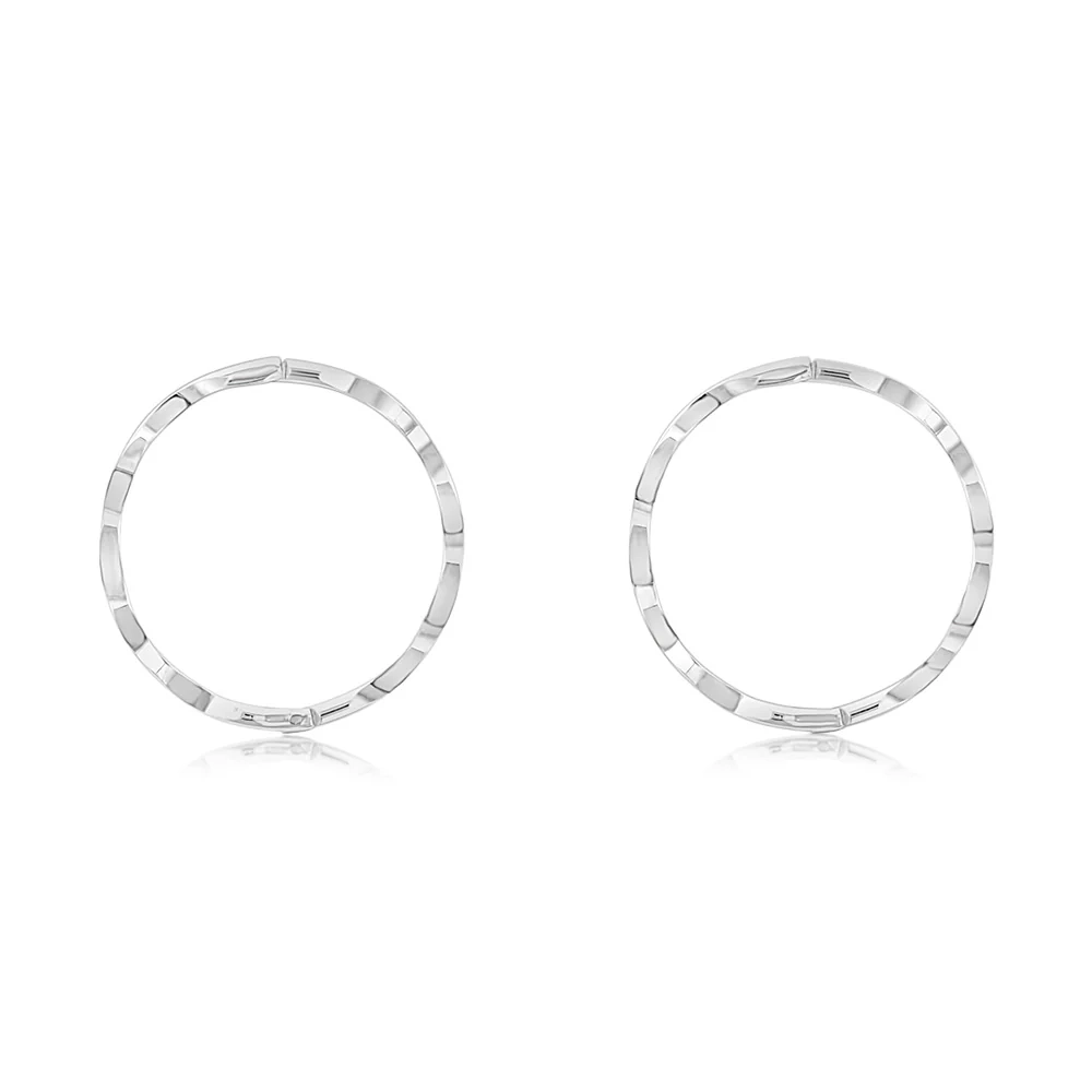 Sterling Silver Diamond Cut 15mm Sleeper Earrings – Shiels Jewellers