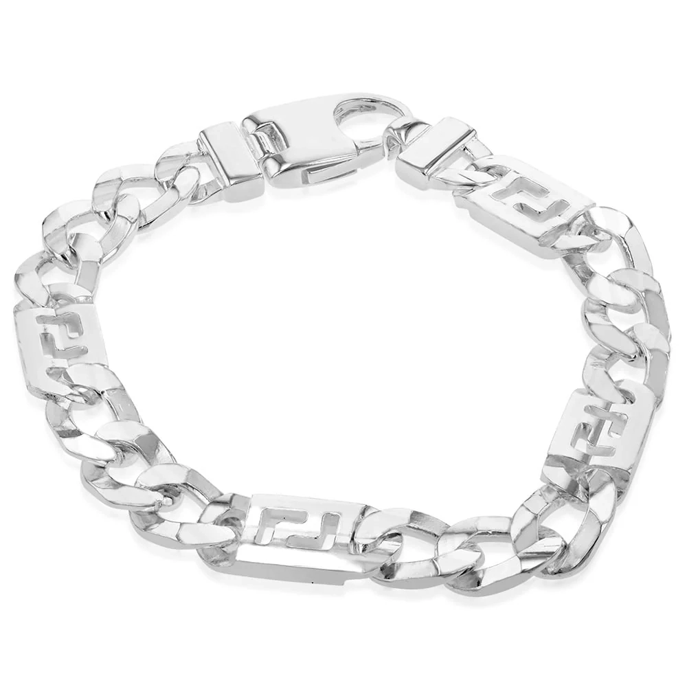 Sterling Silver Fancy Curb 21cm Bracelet – Shiels Jewellers