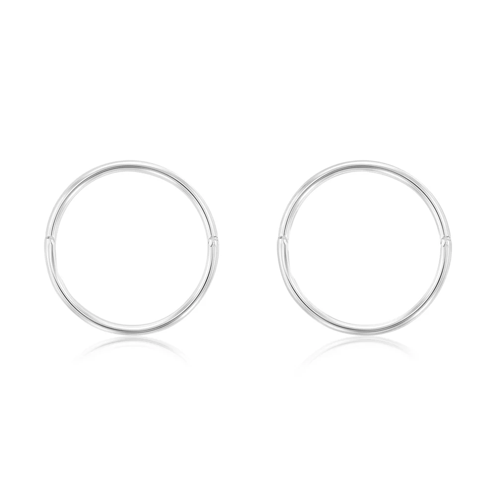 Sterling Silver Plain 14mm Sleeper Earrings – Shiels Jewellers