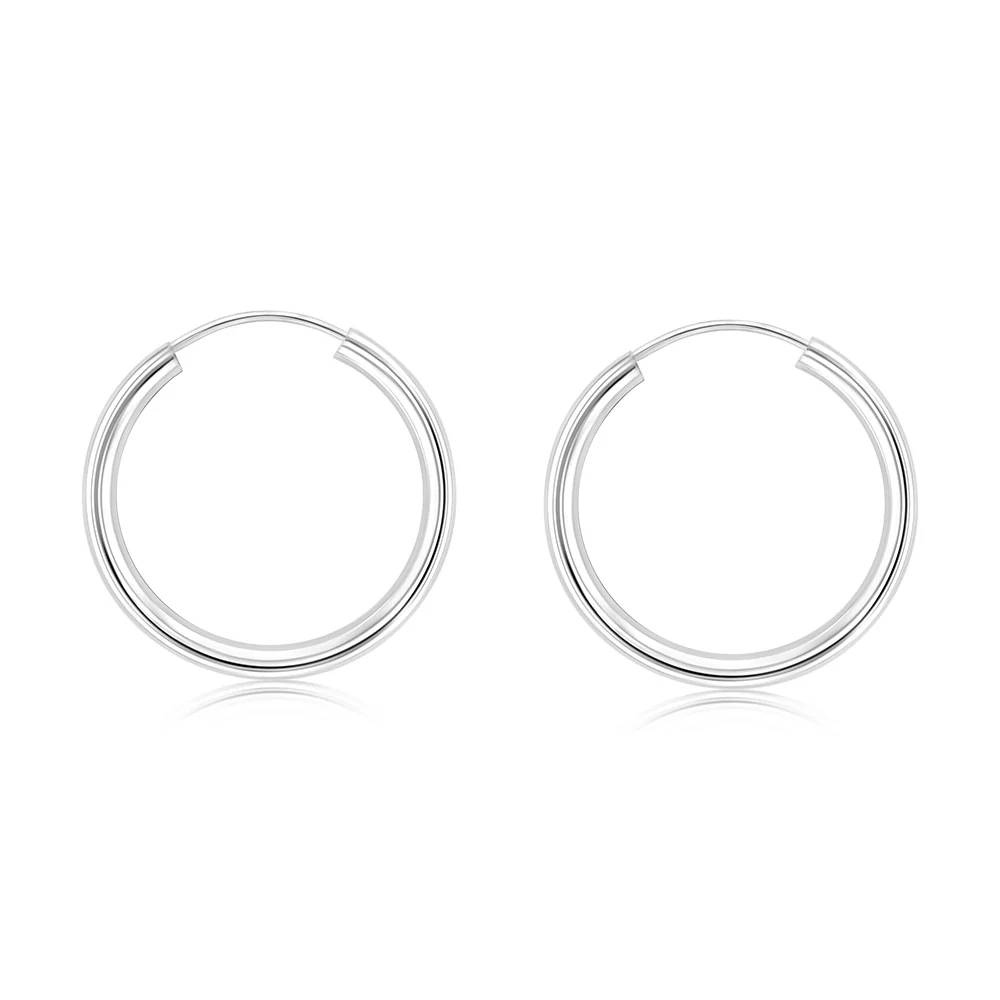 Sterling Silver Plain 15mm Sleeper Earring – Shiels Jewellers