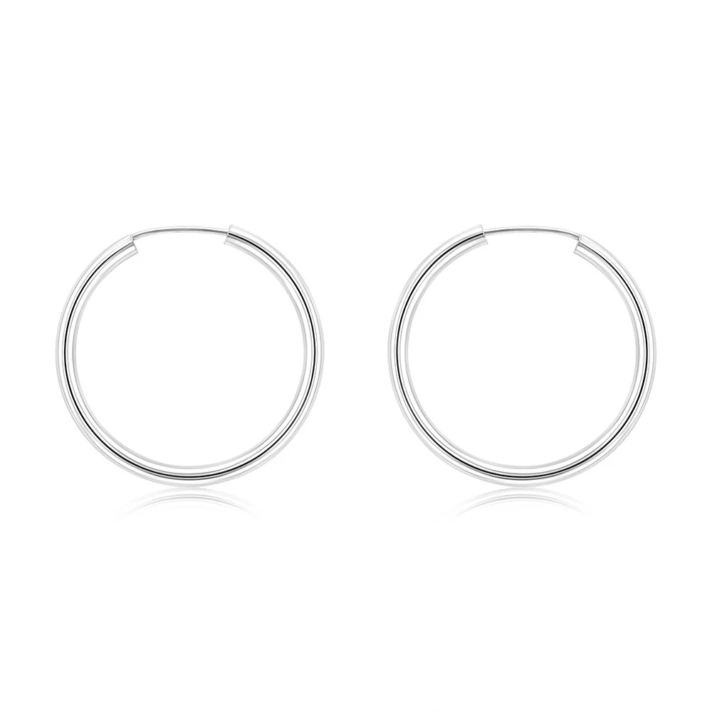 Sterling Silver Plain 20mm Sleeper Earring – Shiels Jewellers