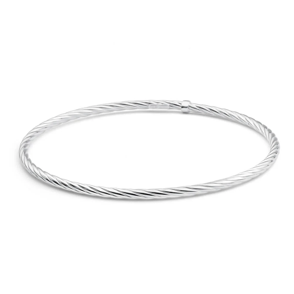 Sterling Silver Twist 65mm Bangle – Shiels Jewellers