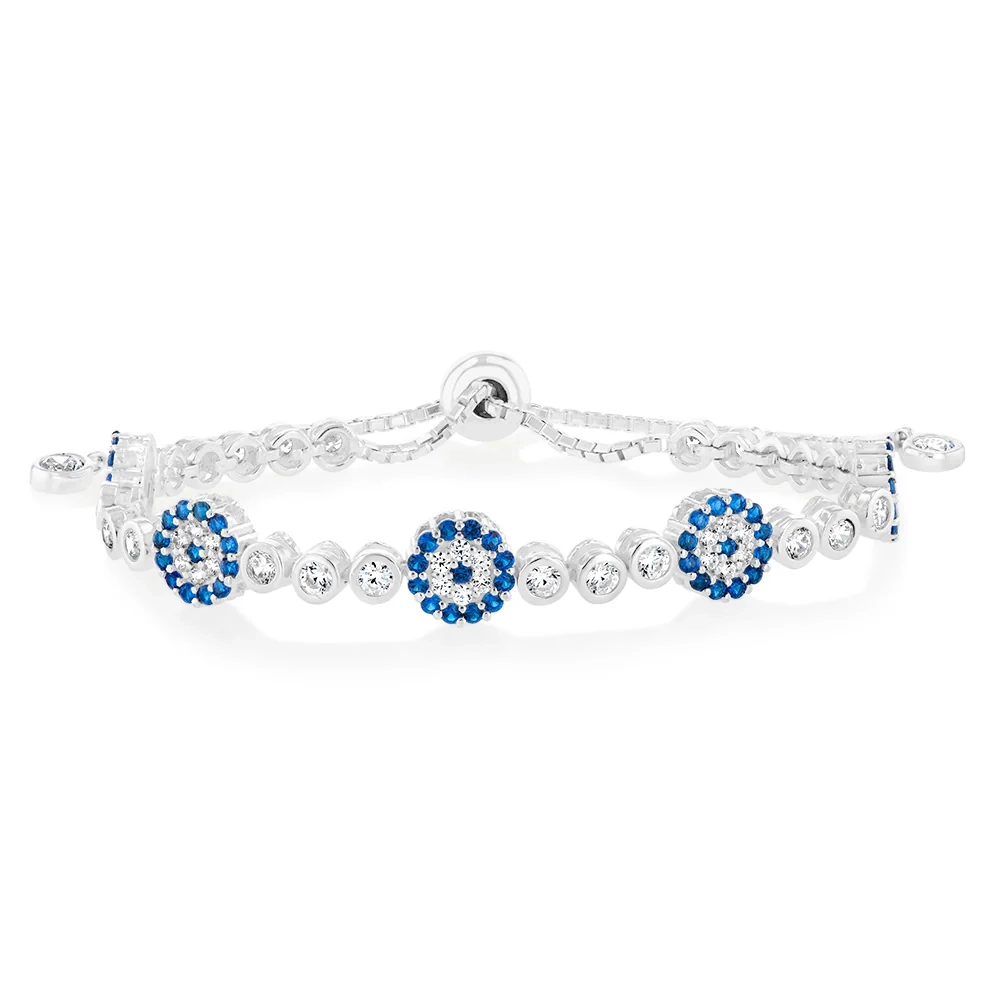 Sterling Silver Zirconia Fancy Adjustable 19cm Bracelet – Shiels Jewellers