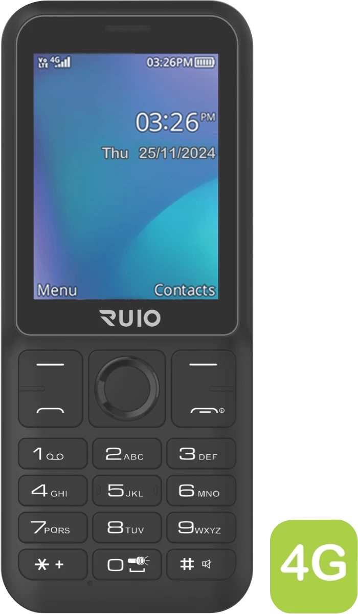 RUIO F286 4G Mobile Phone Black (B2432)