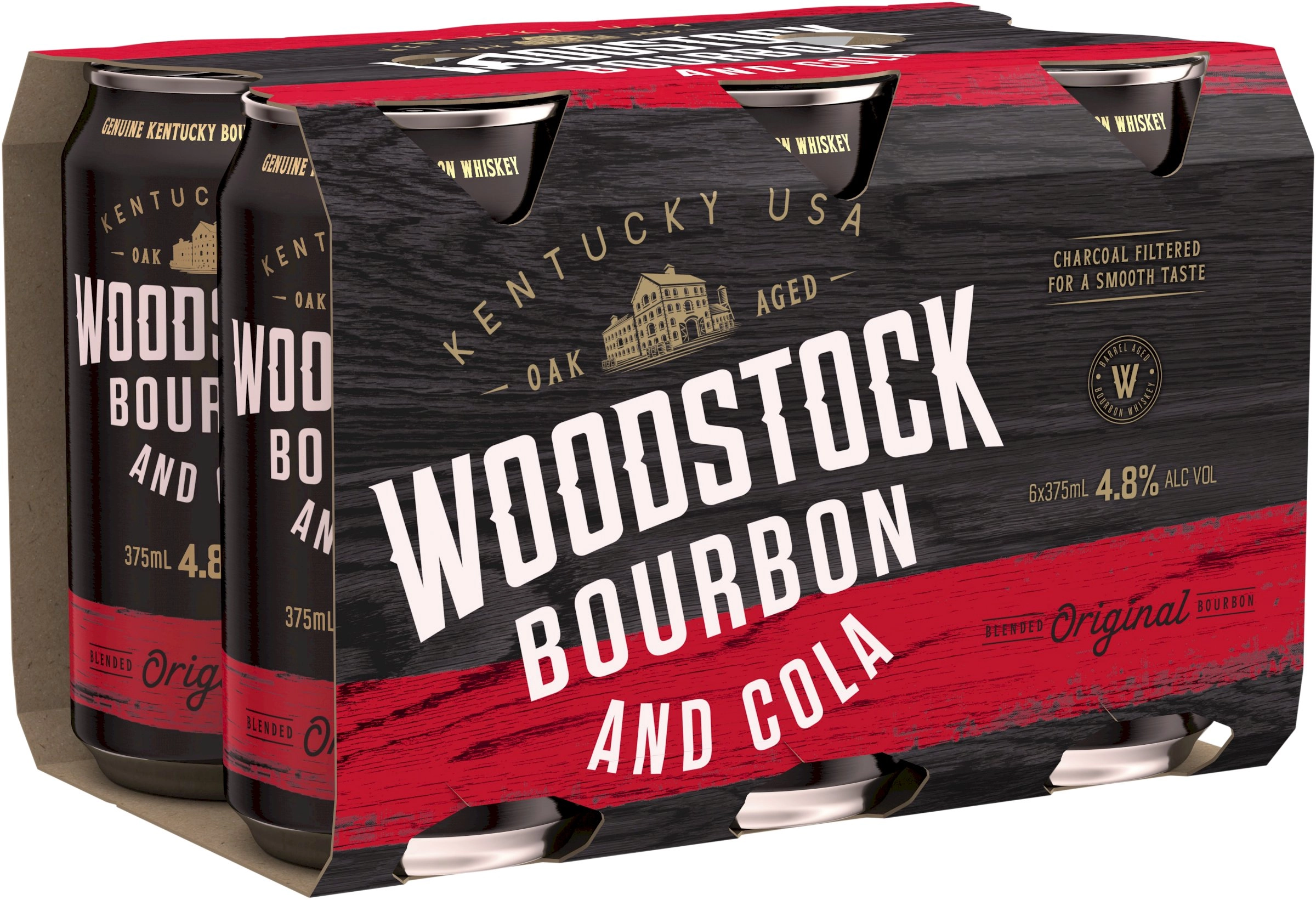 Woodstock 4.8% Bourbon & Cola Cans 6x375ml