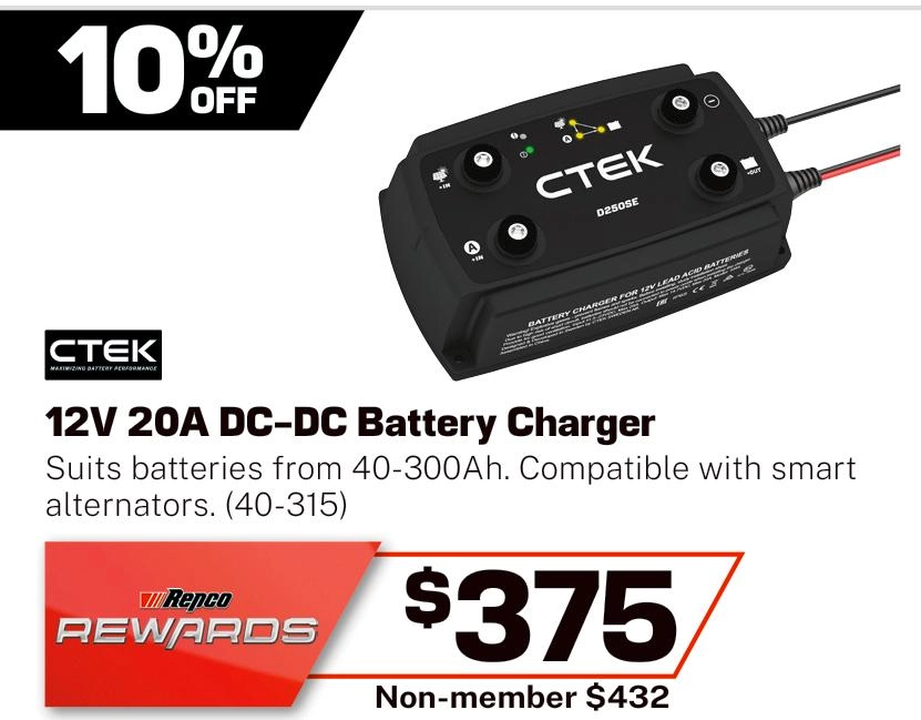 CTEK DC to DC Battery Charger 12v 20 Amp - 40-315