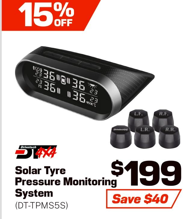 Drivetech 4x4 Tyre Pressure Monitoring System - Solar