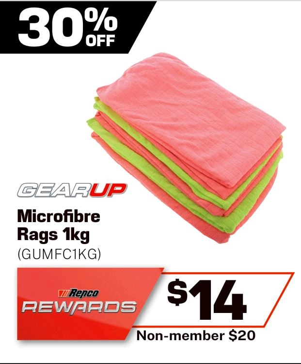 Gear Up Microfibre Rags 1kg - GUMFC1KG