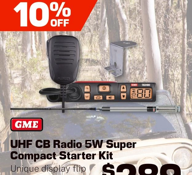 GME UHF CB Radio 5 Watt Super Compact Starter Kit - TX3100VP