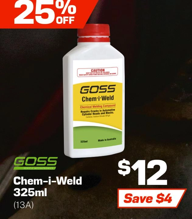 Goss Chem-i-Weld Coolant Stop Leak 325ml - 13A