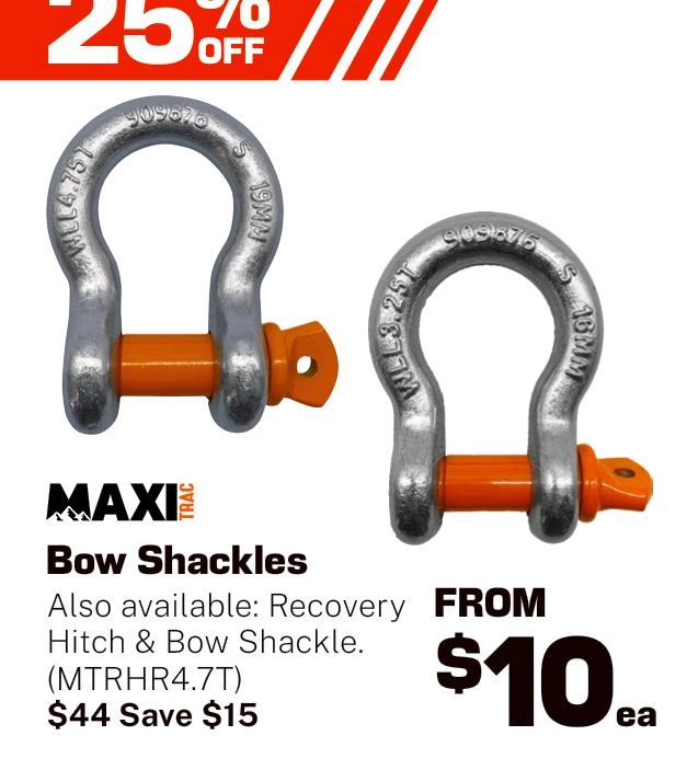 MaxiTrac Bow Shackles