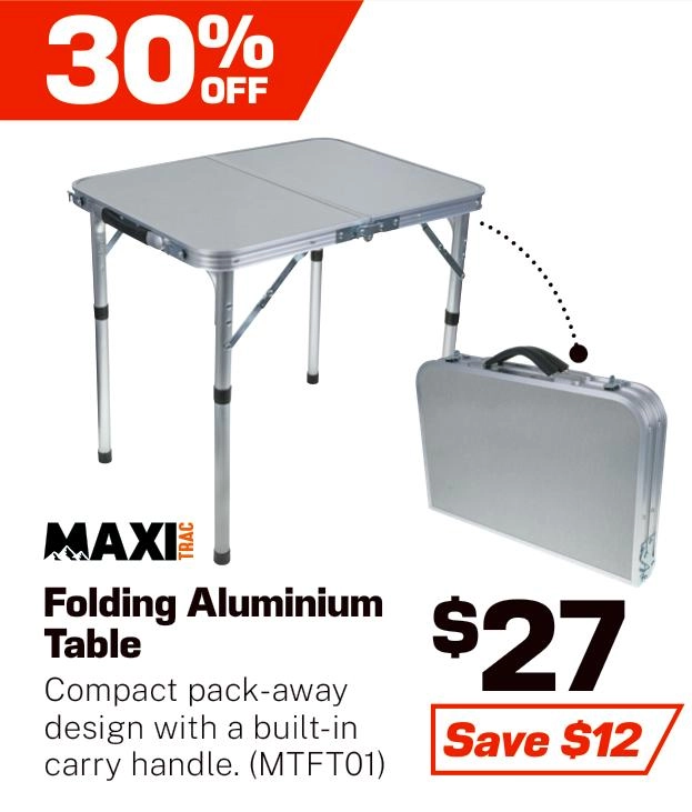 MaxiTrac Folding Aluminium Table