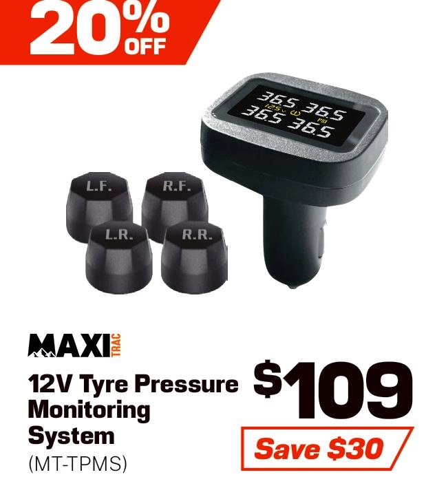 MaxiTrac12v Tyre Pressure Monitoring System