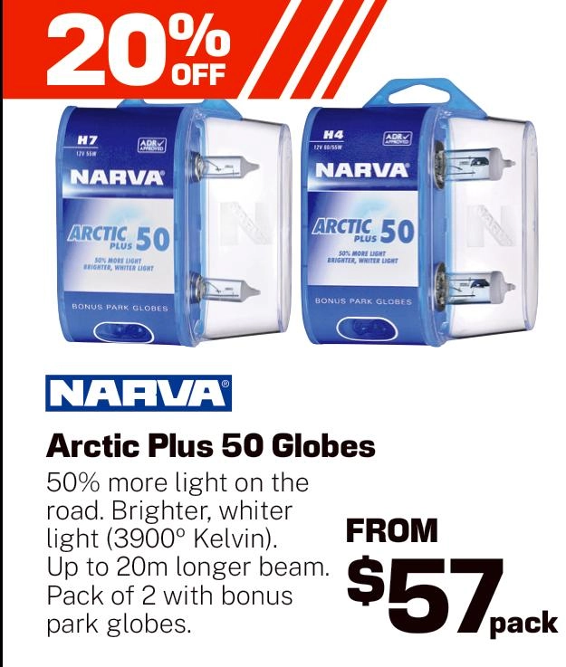 Narva Arctic Plus 50 Globes