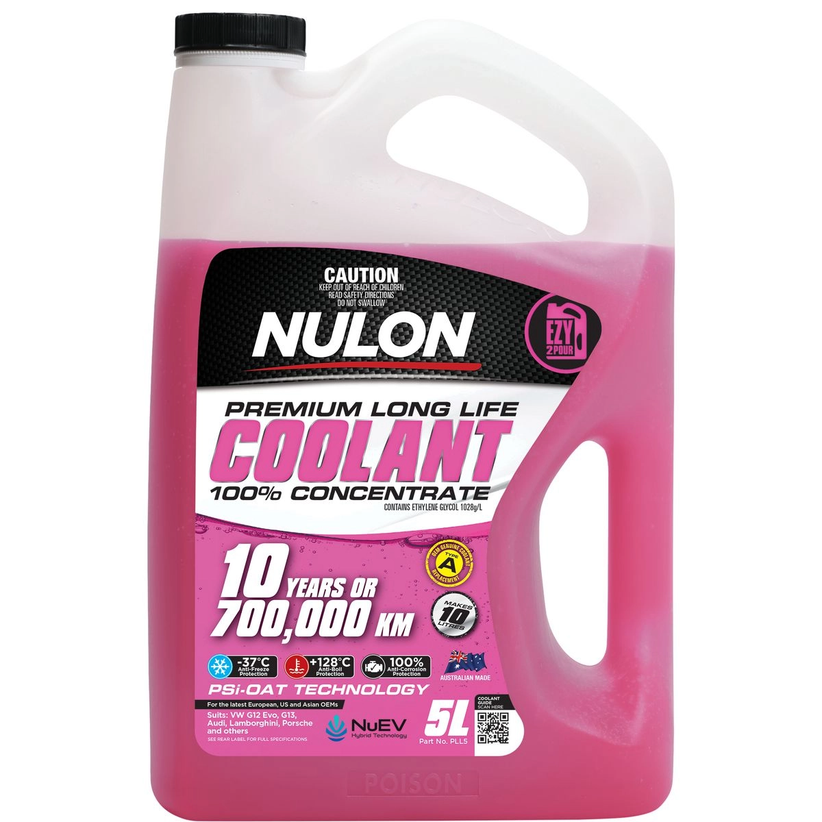 Nulon Pink Premium Long Life Coolant 100% Concentrate 5L - PLL5