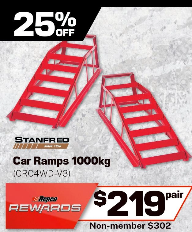 Stanfred Car Ramps Set 1000kg (Made in Australia) - CRC4WD-V3