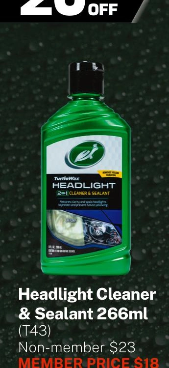 Turtle Wax 2 in 1 Headlight Restoration Cleaner & Sealer 266ml - T43