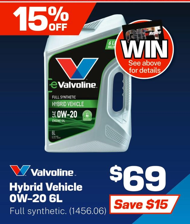 Valvoline Hybrid Vehicle 0W-20 Engine Oil 6L - 1456.06