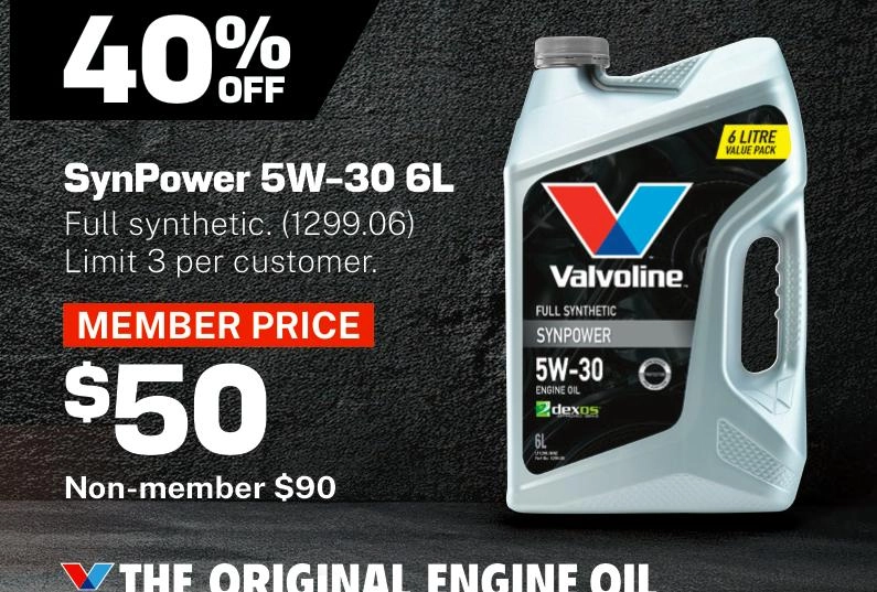 Valvoline SynPower 5W-30 Engine Oil 6L