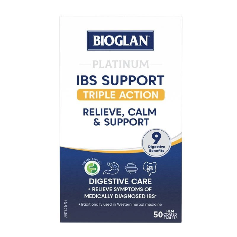 Bioglan Platinum IBS Support Triple Action 50 Tablets